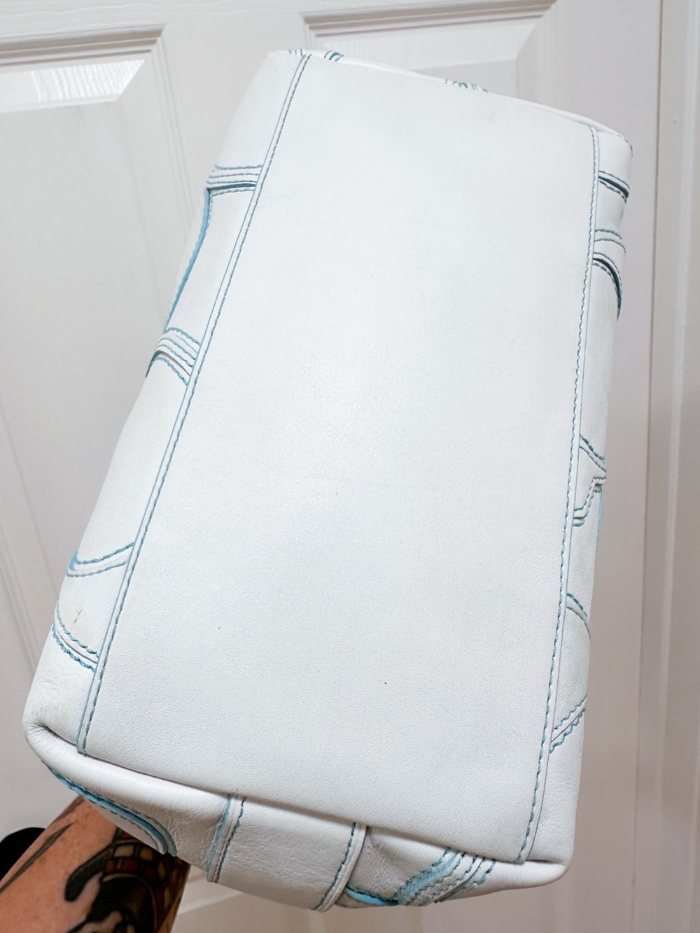Coach Legacy Omotesando Flagship Duffle White Leather Patchwork Crossbody 23421 - Picture 13 of 16